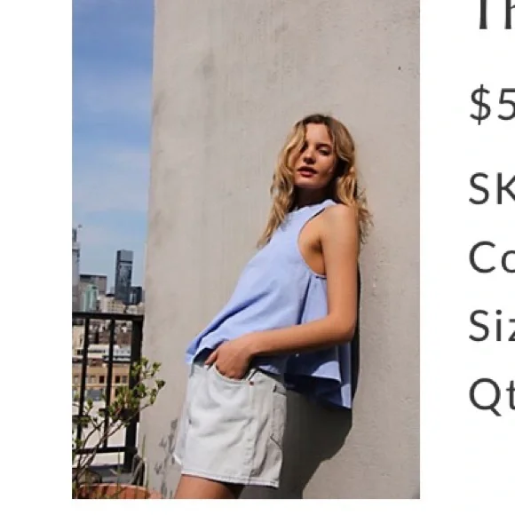 Free People Tank in Light Blue - Picture 2 of 8